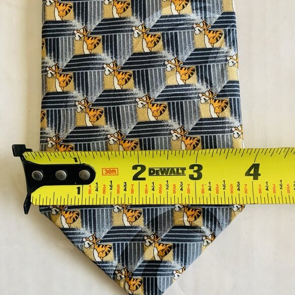 Vintage Disney Store Winnie The Pooh Tigger 100% Silk Men’s Neck Tie - Picture 5 of 6